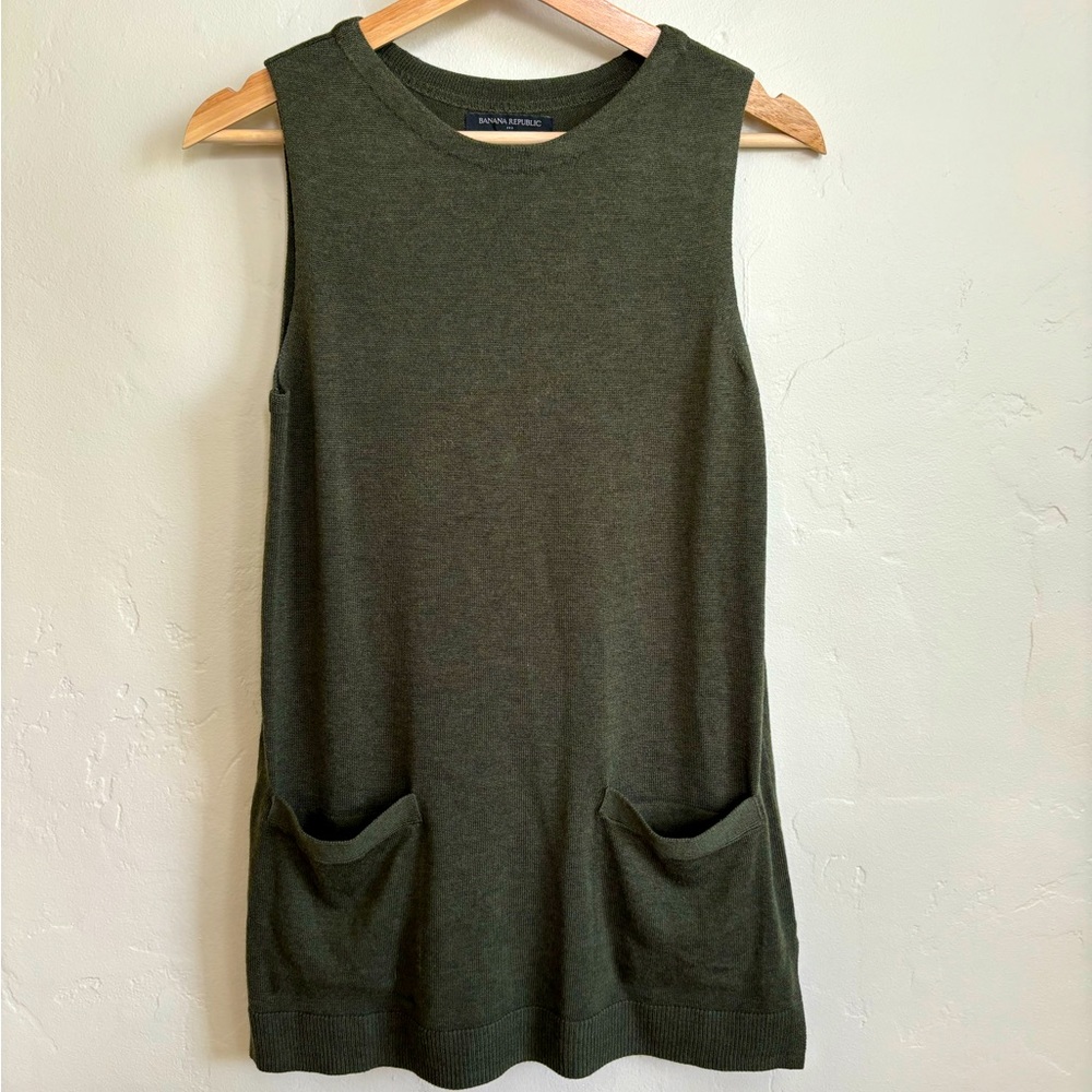 Hunter Green Banana Republic Sweater Tunic or Mini Dress, Size XS